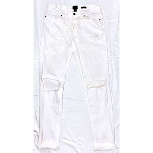 Men’s Custom Cut White Denim Distressed Jeans